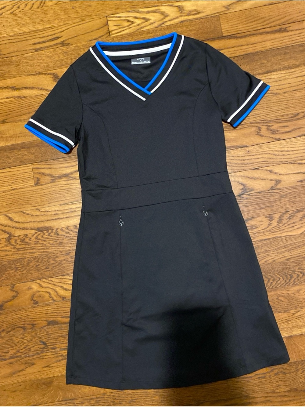 NWOT Callaway Women’s Golf Dress Size XS Stretch Black & Blue With Pockets